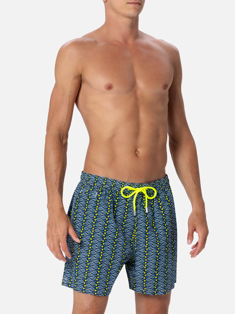 Badeshorts für Herren aus leichtem Stoff Lighting Micro Fantasy mit Tennis-Print