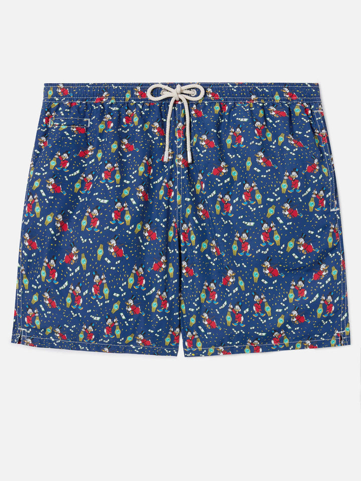 Navy Lighting Micro swim shorts with McDuck and watches print | Special Edition