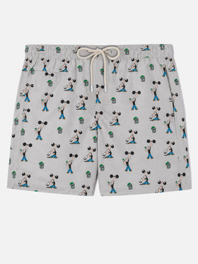 Hellgraue Lighting Micro-Badeshorts mit Popeye Allover-Print | POPEYE SPECIAL EDITION 