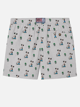 Hellgraue Lighting Micro-Badeshorts mit Popeye Allover-Print | POPEYE SPECIAL EDITION 