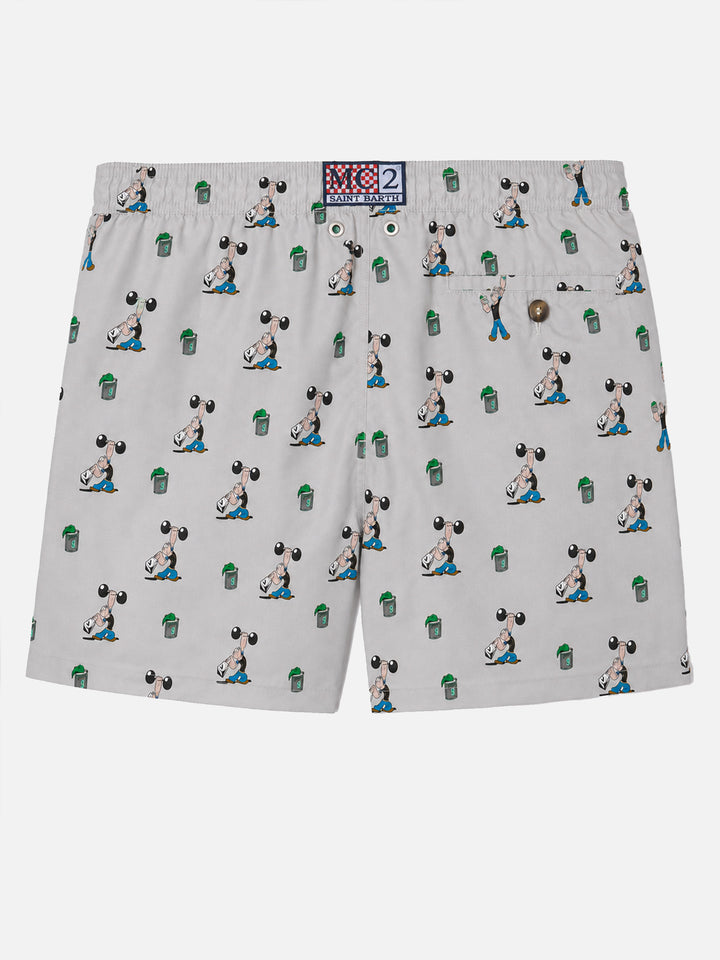 Hellgraue Lighting Micro-Badeshorts mit Popeye Allover-Print | POPEYE SPECIAL EDITION 