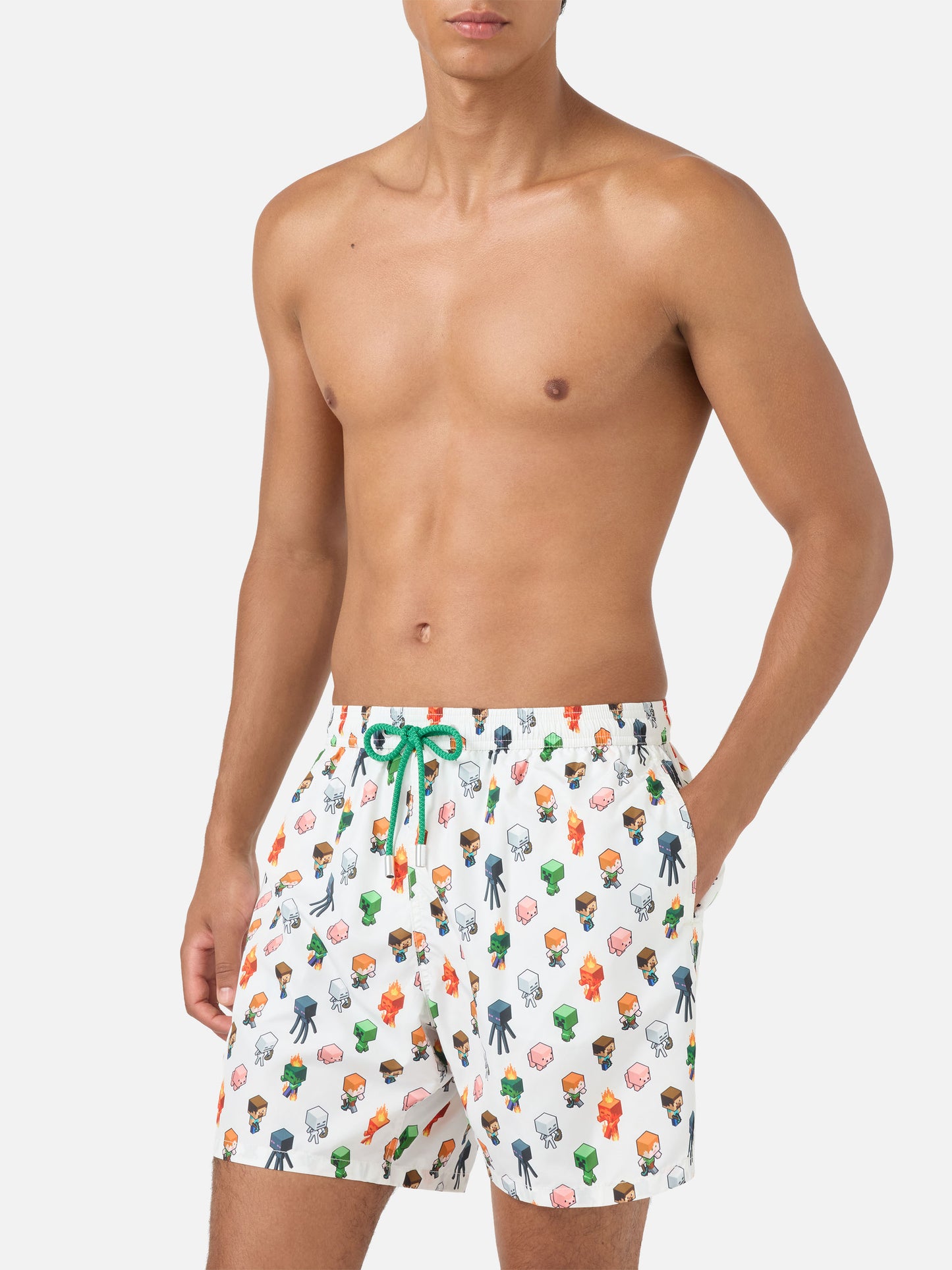 Lightweight fabric swim shorts Lighting with Minecraft print | MINECRAFT® SPECIAL EDITION