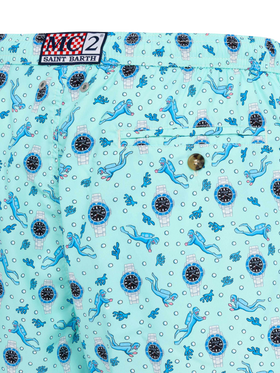 Badeshorts aus leichtem Stoff „Lighting“ mit Uhren-Print