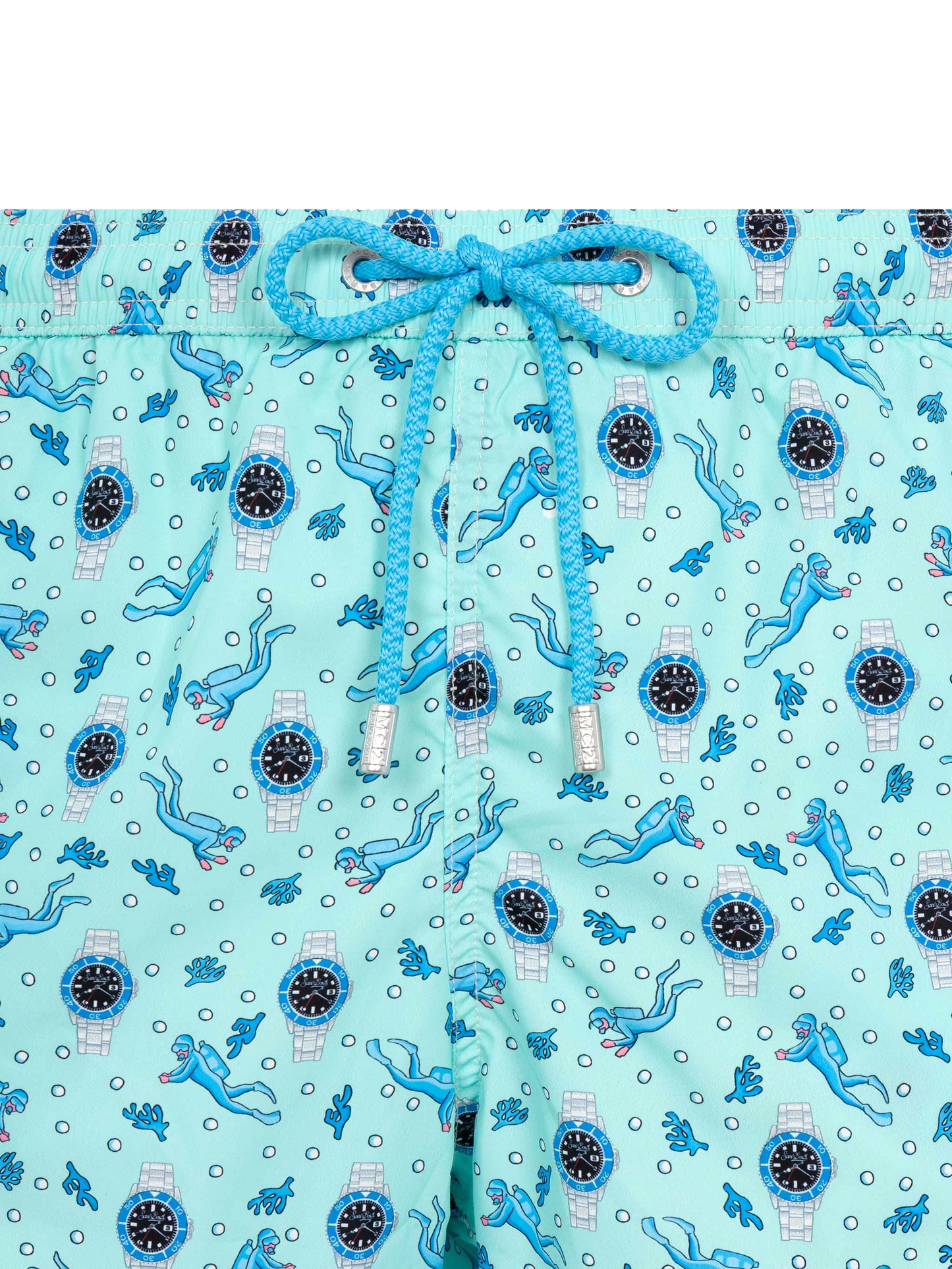 Badeshorts aus leichtem Stoff „Lighting“ mit Uhren-Print