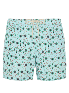 Lightweight fabric swim shorts Lighting with watch print
