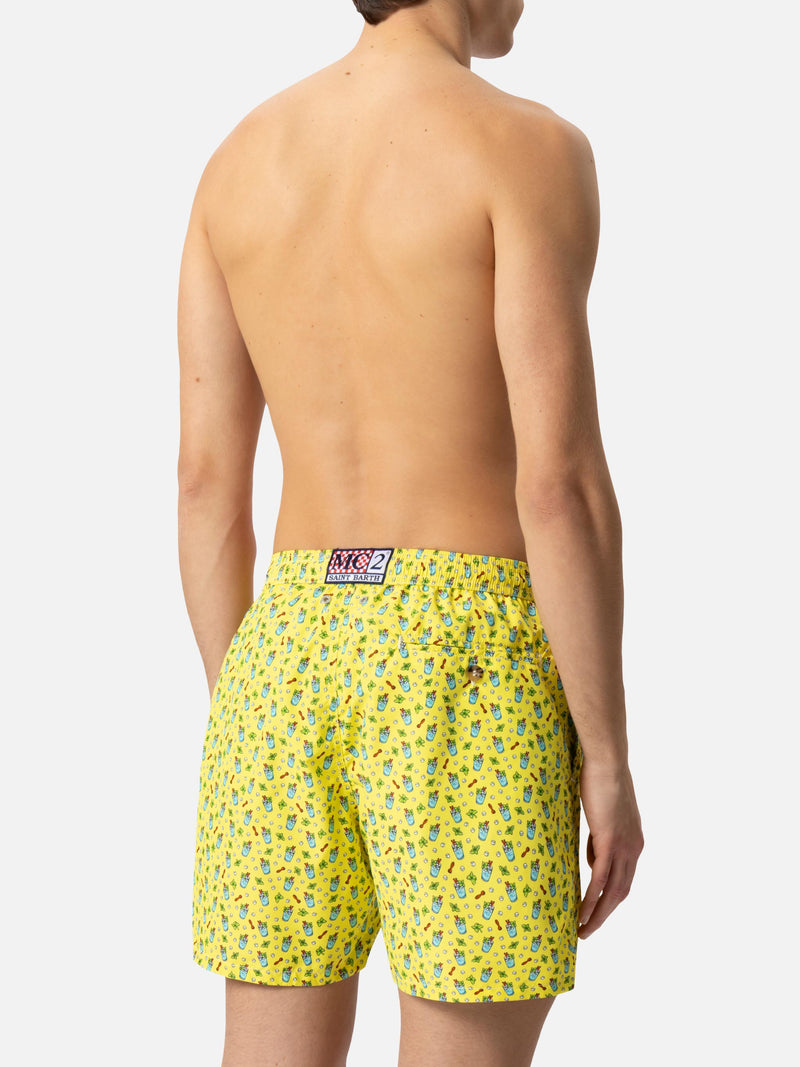 Lightweight fabric swim shorts Lighting with mojito print