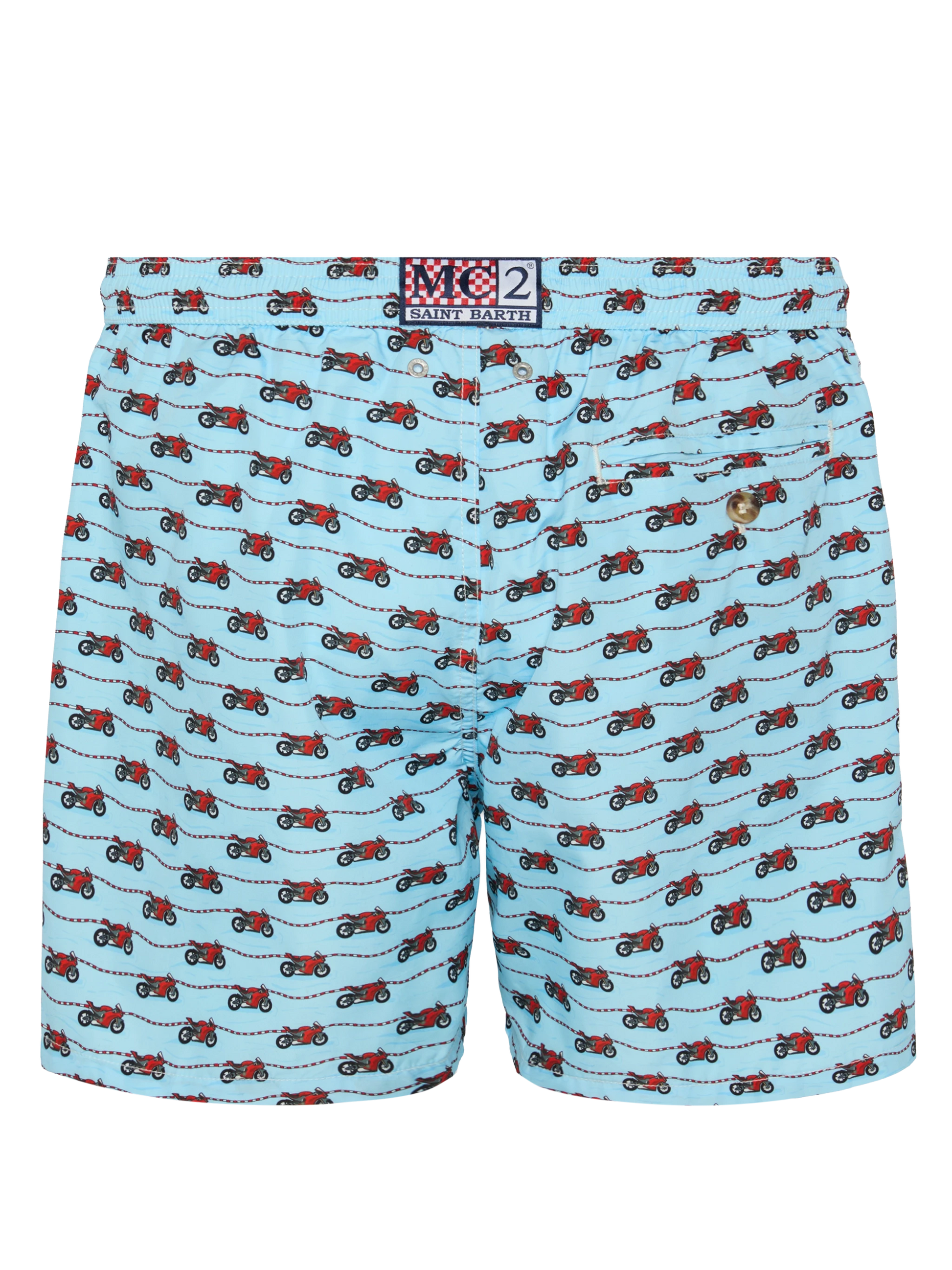Lightweight fabric swim shorts Lighting with Ducati print | DUCATI MOTOR SPECIAL EDITION - MC2 Saint Barth