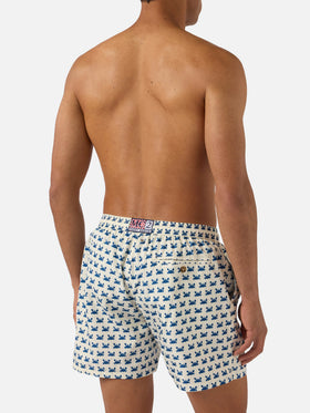 White Lighting Micro swim shorts with crab all-over print