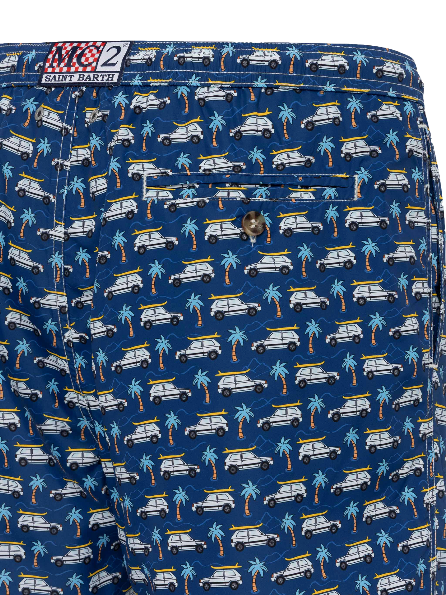 Badeshorts aus leichtem Stoff Lighting mit Panda-Auto-Aufdruck | FIAT SPECIAL EDITION