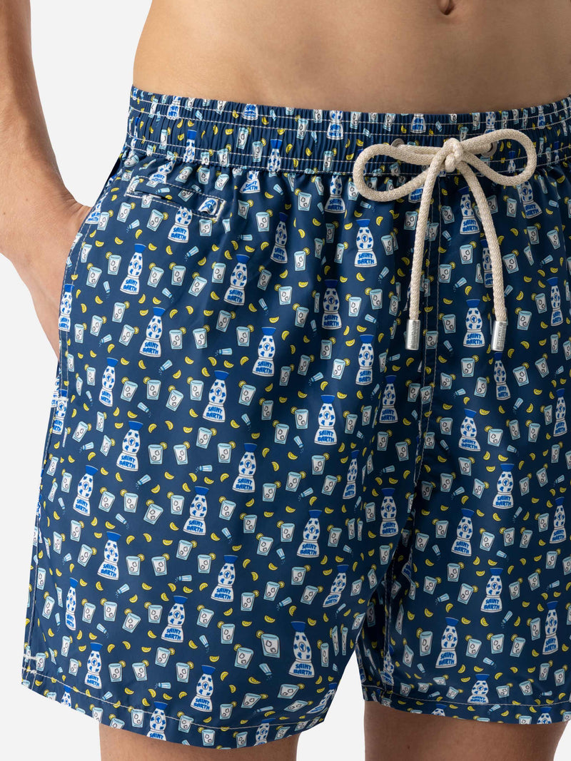 Lightweight fabric swim shorts Lighting with tequila print