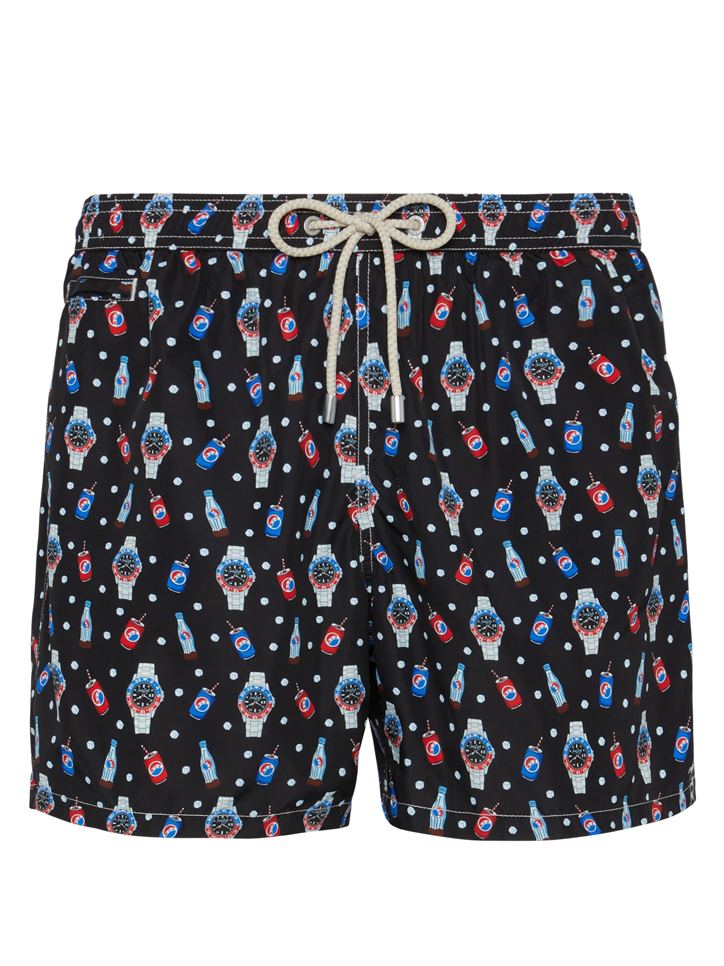 Badeshorts aus leichtem Stoff „Lighting“ mit Uhren-Print