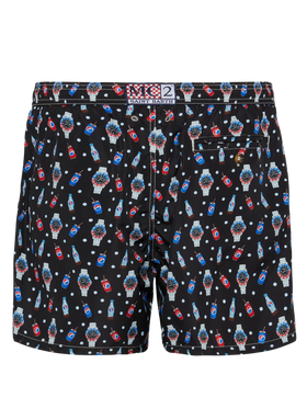 Badeshorts aus leichtem Stoff „Lighting“ mit Uhren-Print