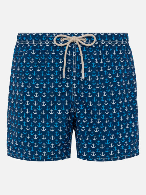 Lightweight fabric swim shorts Lighting with anchor print - MC2 Saint Barth