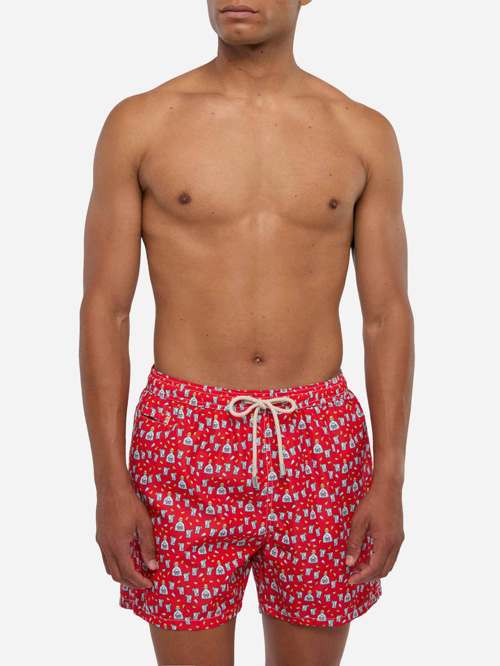 Costume da bagno da uomo in tessuto leggero con stampa Tequila
