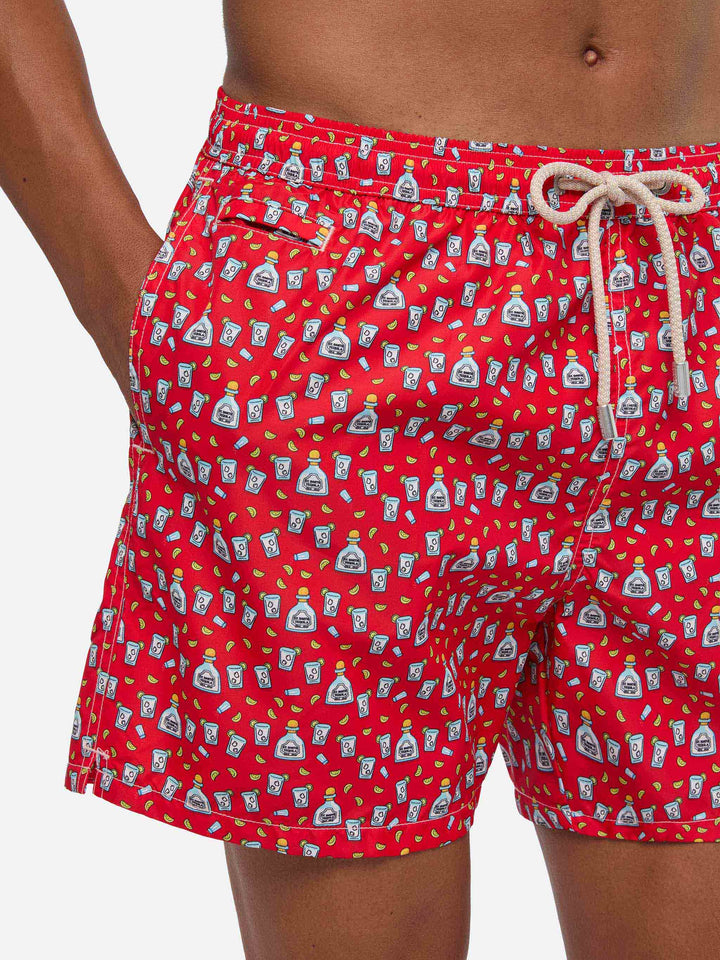 Costume da bagno da uomo in tessuto leggero con stampa Tequila