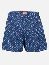 Man lightweight fabric swim-shorts Lighting Micro Fantasy with anchor print