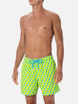 Man lightweight fabric swim-shorts Lighting Micro Fantasy with padel print