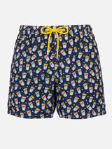 Man lightweight fabric swim-shorts Lighting Micro Fantasy with Estathè pack print|ESTATHE' FERRERO SPECIAL EDITION