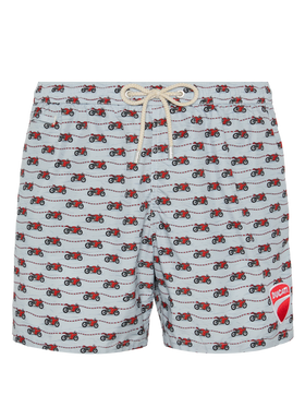 Lightweight fabric swim shorts Lighting with Ducati print | DUCATI MOTOR SPECIAL EDITION