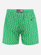 Man lightweight fabric swim-shorts Lighting Micro Fantasy with tennis print