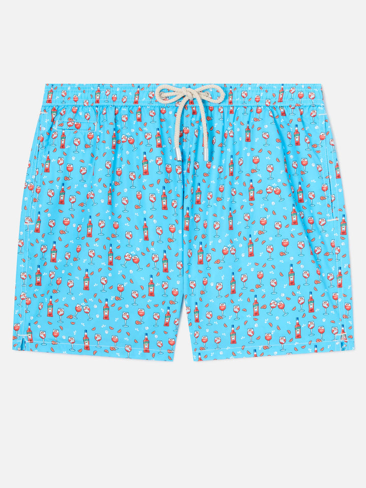 Lightweight fabric swim shorts Lighting with Aperol spritz print | APEROL SPECIAL EDITION