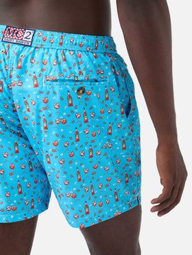 Lightweight fabric swim shorts Lighting with Aperol spritz print | APEROL SPECIAL EDITION