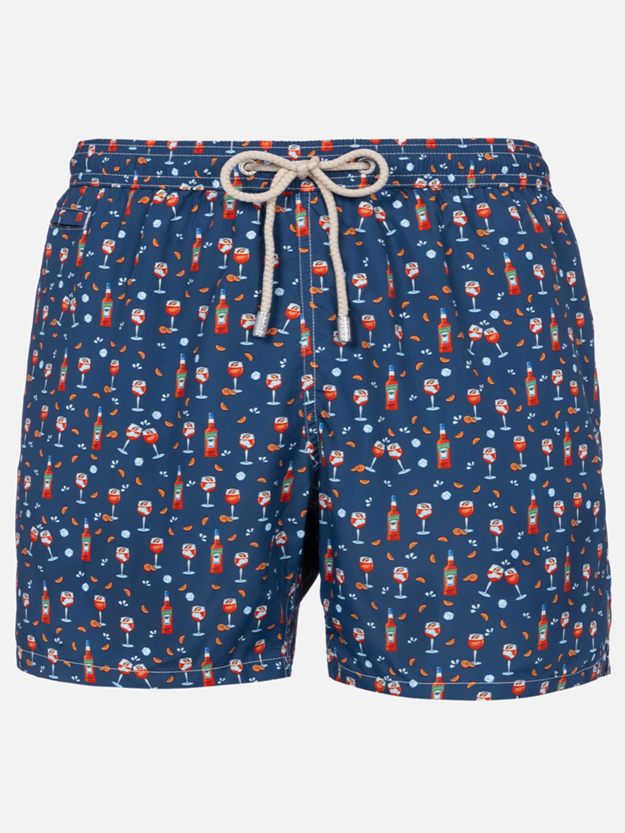 Lightweight fabric swim shorts Lighting with Aperol spritz print