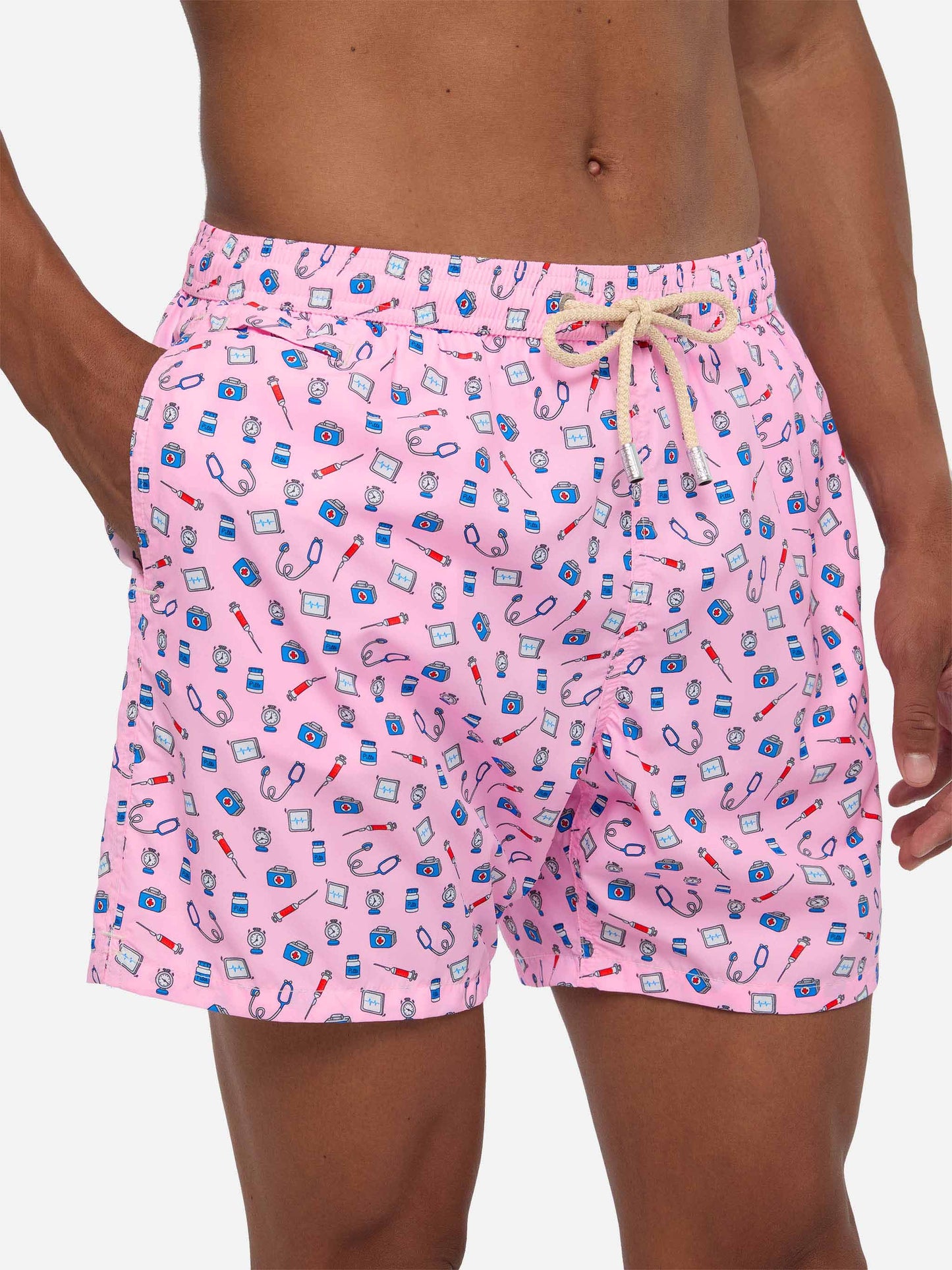 Badeshorts aus leichtem Stoff „Lighting“ mit „Doctor Job“-Aufdruck
