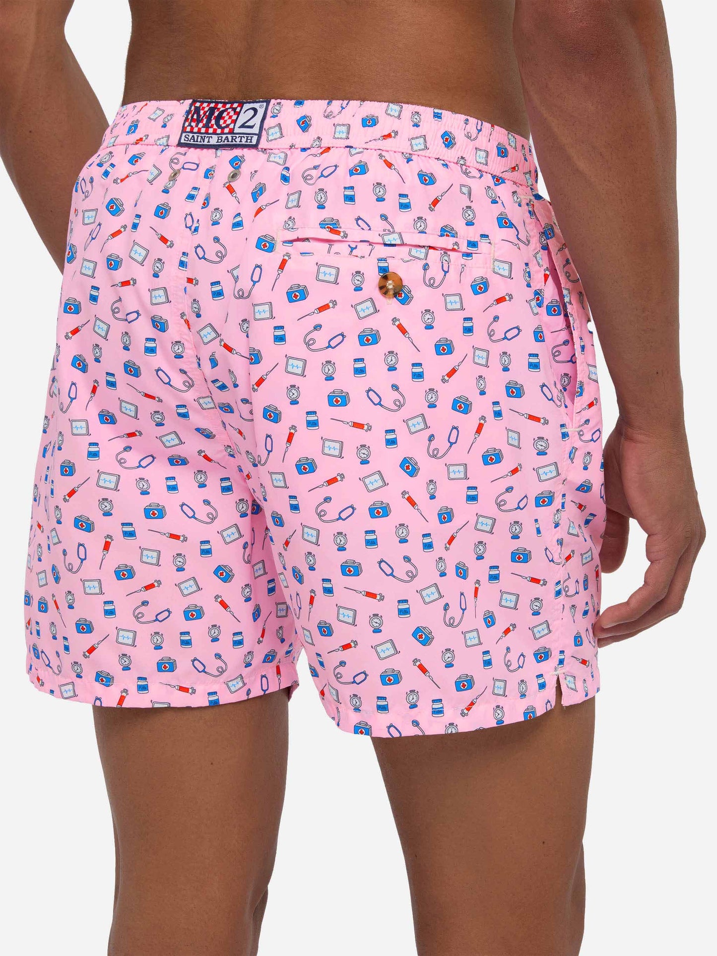 Badeshorts aus leichtem Stoff „Lighting“ mit „Doctor Job“-Aufdruck