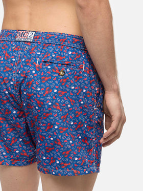Badehose Lighting aus leichtem Stoff mit Hummer-Print 