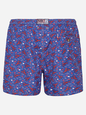 Badehose Lighting aus leichtem Stoff mit Hummer-Print 