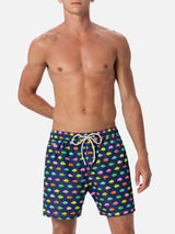 Man lightweight fabric swim-shorts Lighting Micro Fantasy with clownfishes print