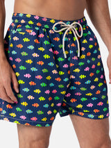 Man lightweight fabric swim-shorts Lighting Micro Fantasy with clownfishes print