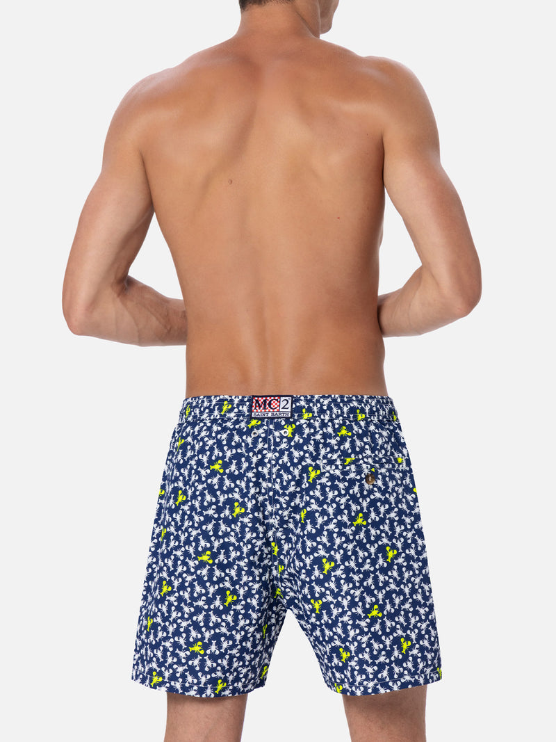 Herren-Badeshorts aus leichtem Stoff Lighting Micro Fantasy mit Hummer-Print