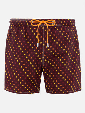 Leichte Badehose aus Stoff mit Roma-Print | AS ROMA SPECIAL EDITION