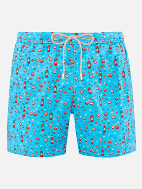 Herren-Badeshorts aus leichtem Stoff Lighting Micro Fantasy mit Aperol Spritz-Aufdruck | APEROL SONDEREDITION