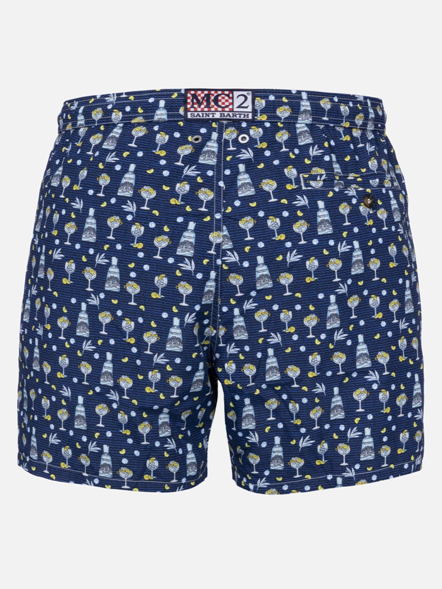 Man lightweight fabric swim-shorts Lighting Micro Fantasy with Gin Mare print | GIN MARE SPECIAL EDITION