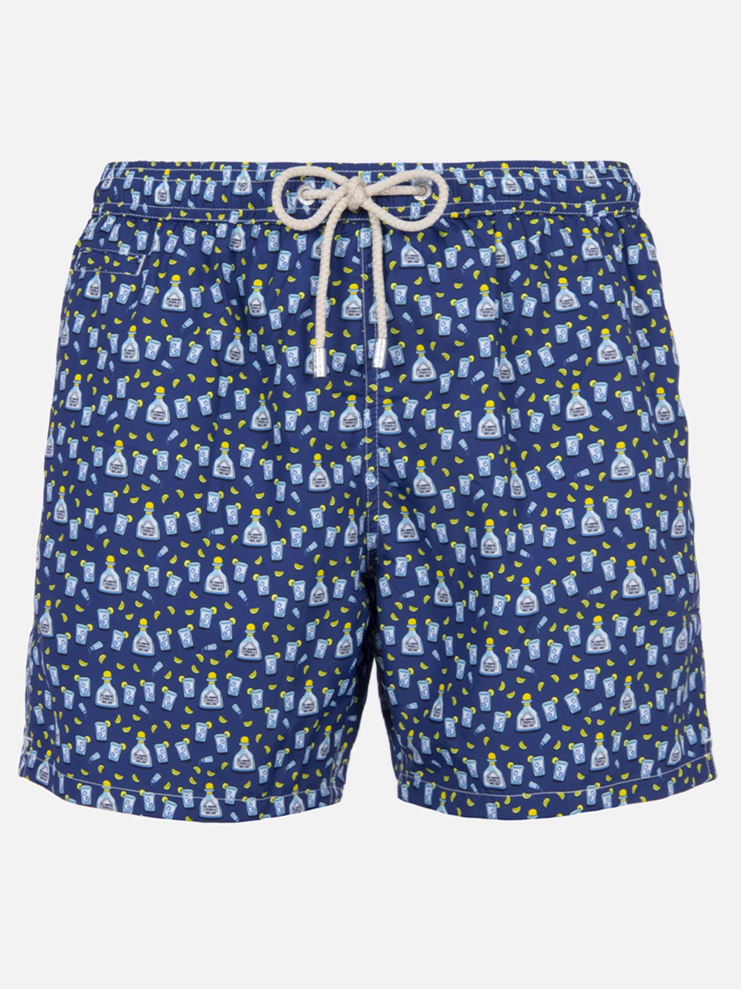 Man lightweight fabric swim-shorts Lighting Micro Fantasy with Tequila print
