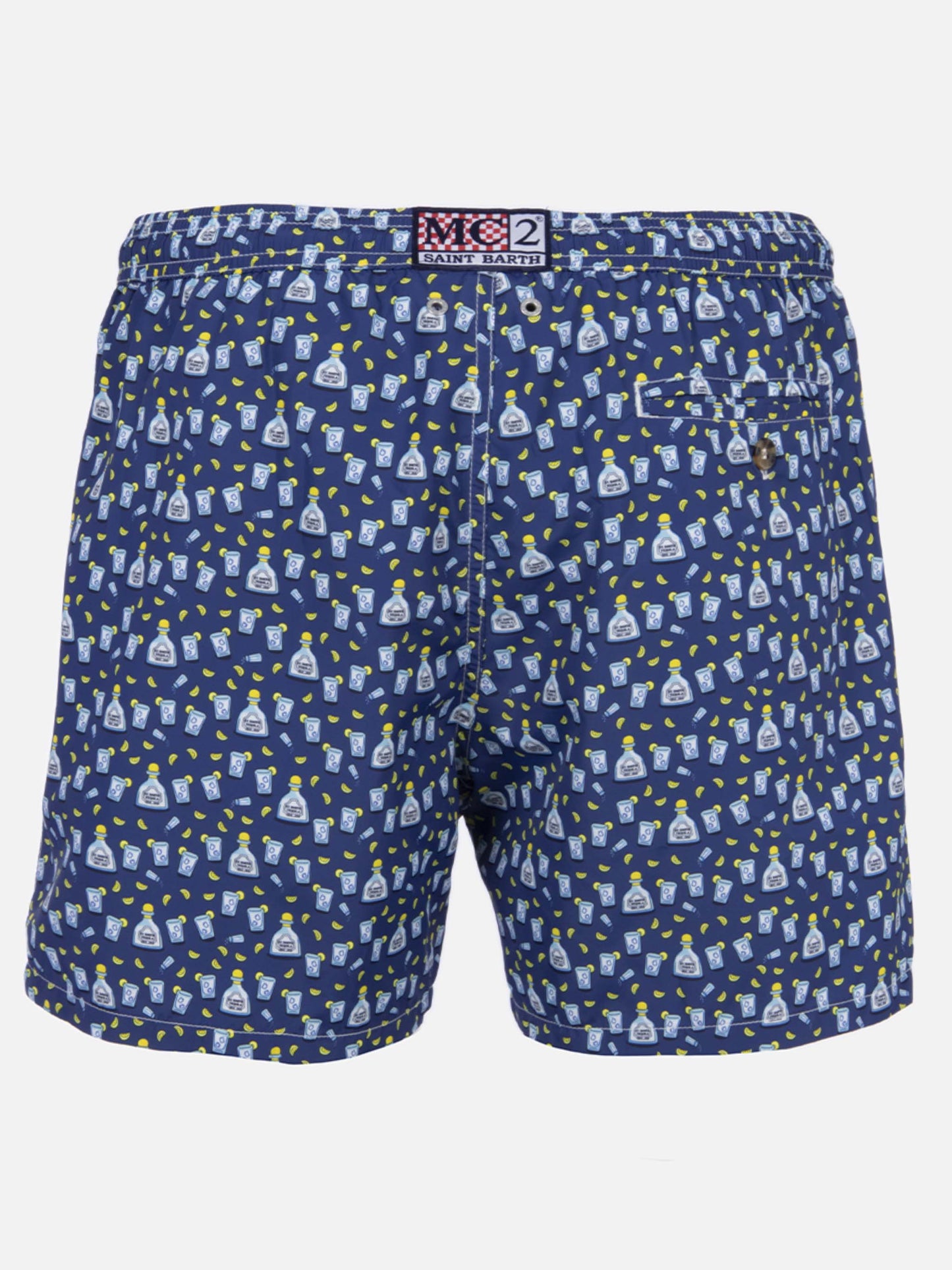 Man lightweight fabric swim-shorts Lighting Micro Fantasy with Tequila print