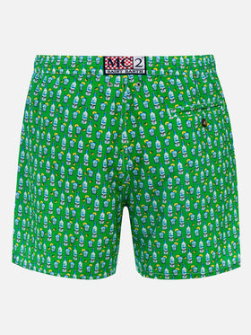 Man lightweight fabric swim-shorts Lighting Micro Fantasy with tequila print