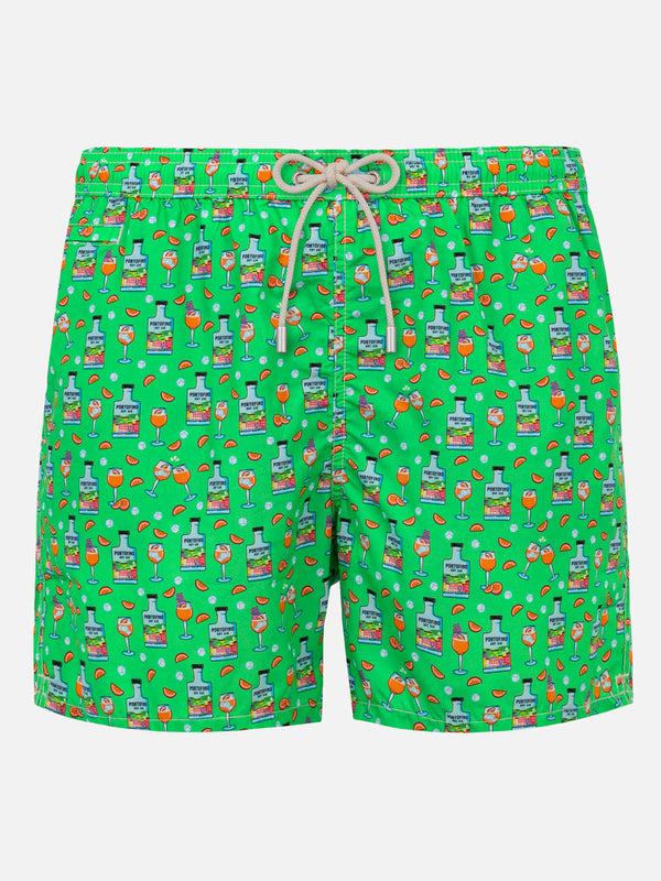 Man light fabric swim shorts with Gin print | PORTOFINO DRY GIN SPECIAL EDITION