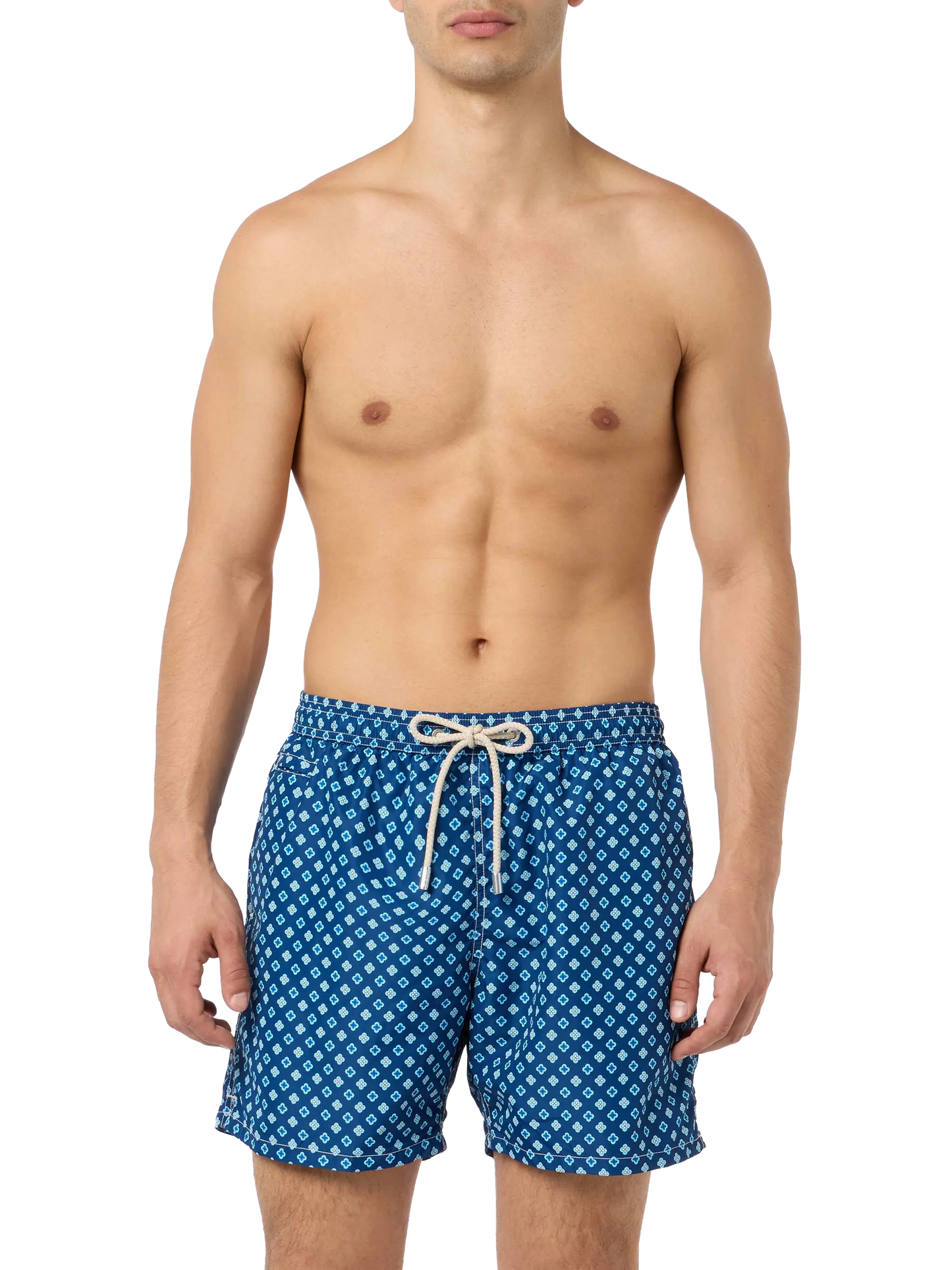 Man lightweight fabric swim-shorts Lighting Micro Fantasy with tie print