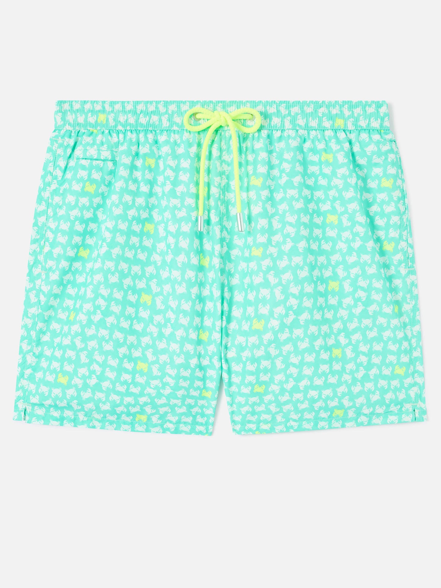Badeshorts mit leuchtend gelbem Krabben-Print 