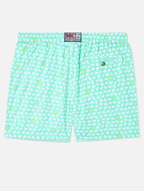 Badeshorts mit leuchtend gelbem Krabben-Print 