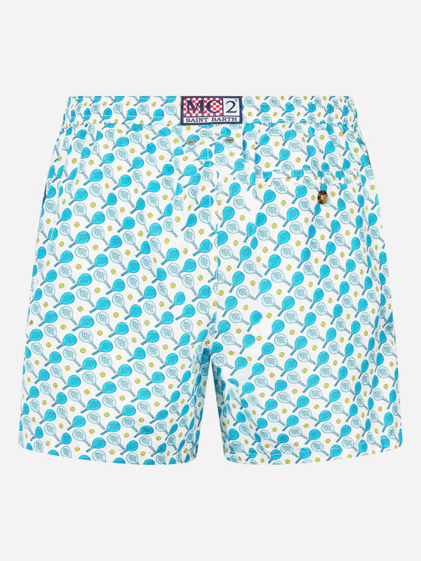 Man lightweight fabric swim-shorts Lighting Micro Fantasy with padel print