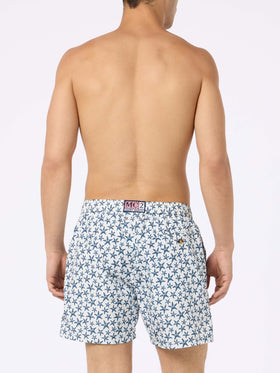 Man lightweight fabric swim-shorts Lighting Micro Fantasy with starfishes print