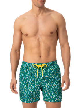 Lightweight fabric swim shorts Lighting with gin lemon print