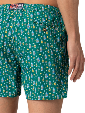 Lightweight fabric swim shorts Lighting with gin lemon print