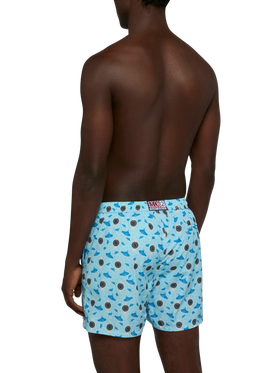 Lightweight fabric swim shorts Lighting with watch print