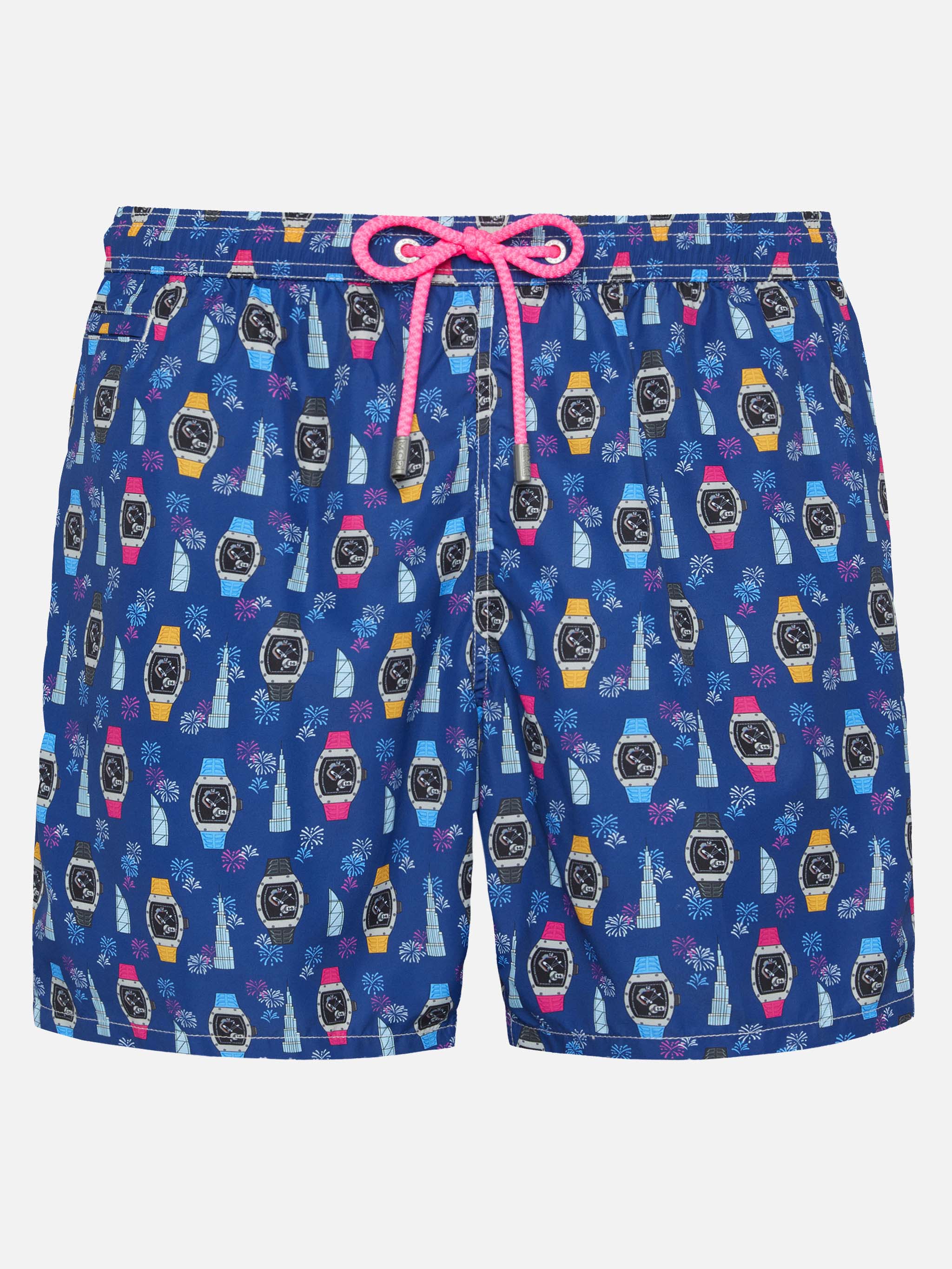 Lightweight fabric swim shorts Lighting with watch print – MC2 Saint Barth
